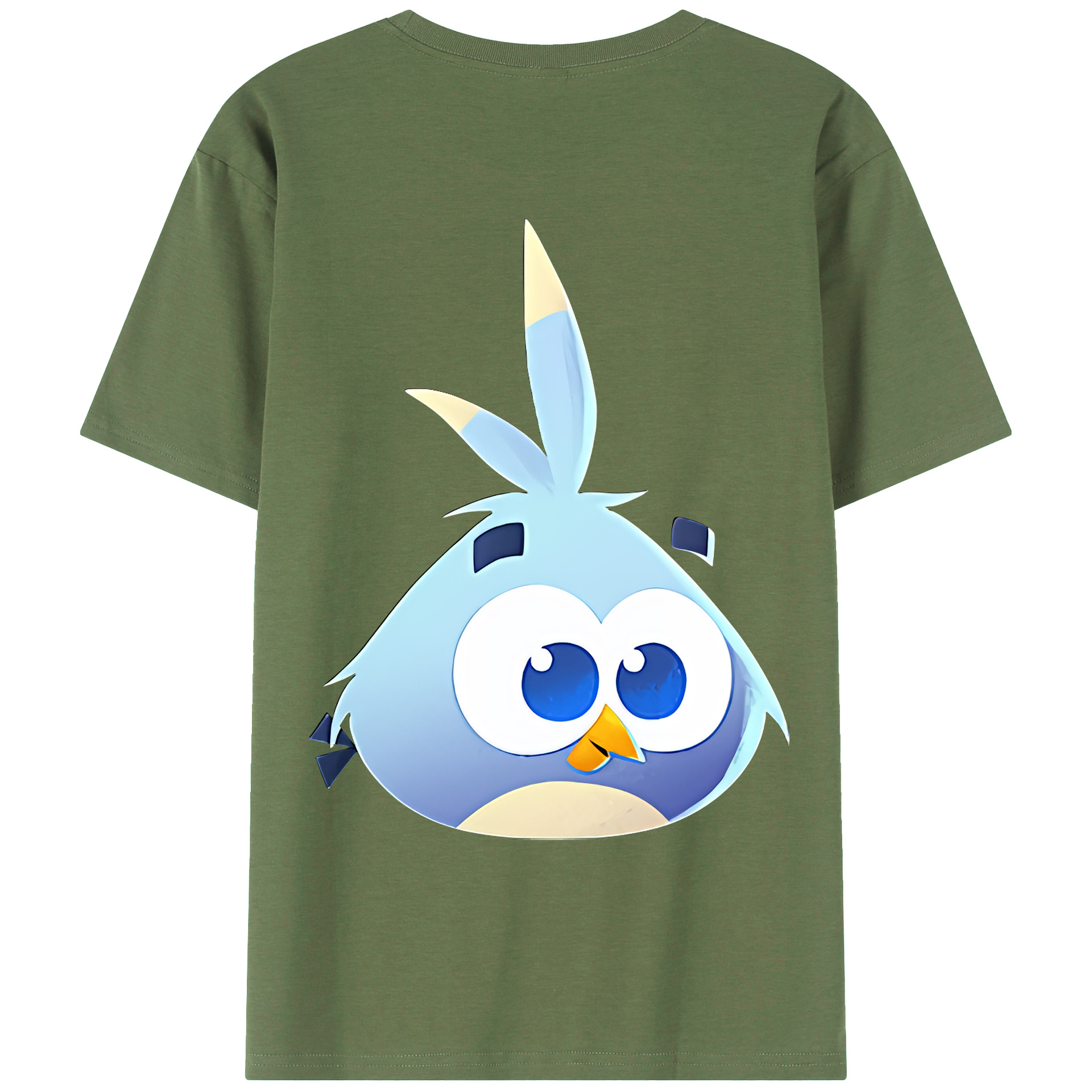 （画像用） Angry Birds アングリーバード 綿100％ メンズ半袖Tシャツ（バックプリント） 通気性